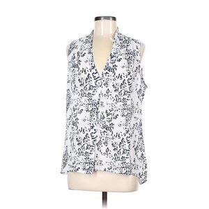 Rose & Olive Sleeveless Blouse Size XS Blue & White Animal Print Womens Top